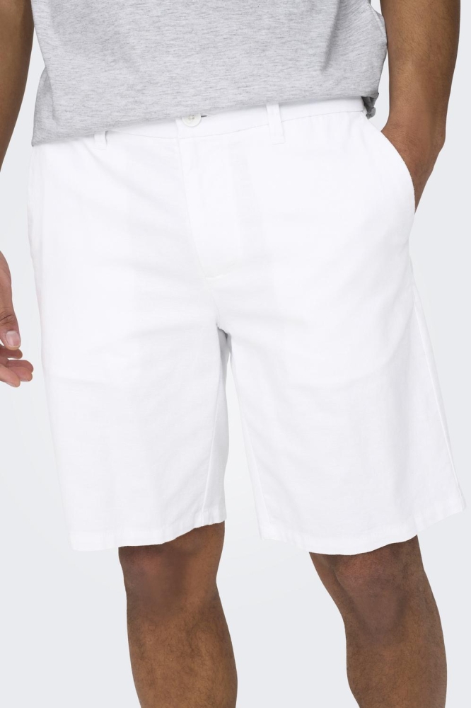 ONSMARK 0011 COTTON LINEN SHORTS NO 22024940 White